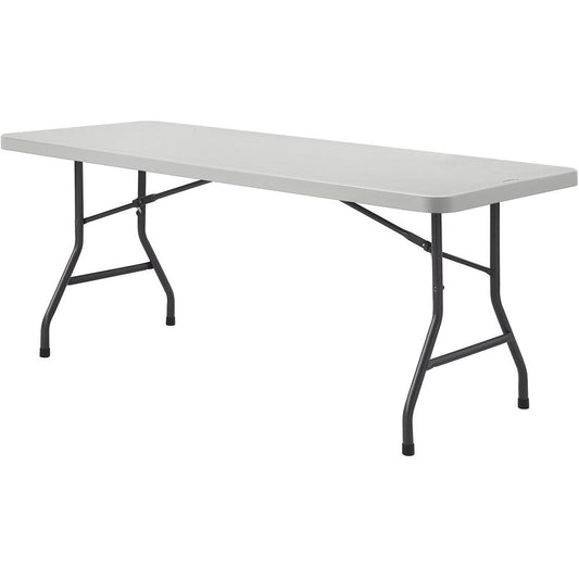 Lorell Ultra-Lite Folding Table - For - Table TopLight Gray Top - Dark Gray Base x 96" Table Top Width x 30" Table Top Depth - 29.25" Height - Gray - 1 Each