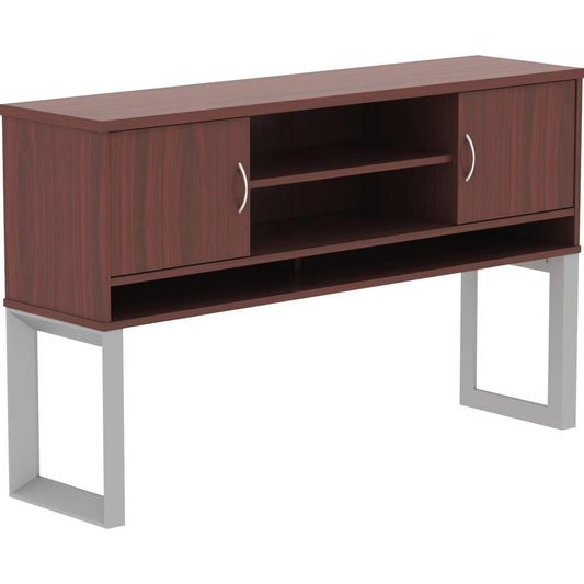 Lorell Relevance Series Mahogany Laminate Office Furniture Hutch - 59" x 15"36" - 3 Shelve(s) - Finish: Mahogany, Laminate