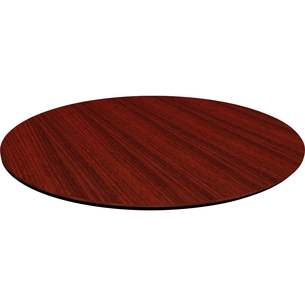 Lorell Knife Edge Banding Round Conference Tabletop - For - Table TopMahogany Round, Laminated Top x 1" Table Top Thickness x 42" Table Top Diameter - Assembly Required - 1 Each