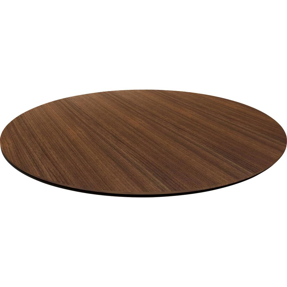 Lorell Knife Edge Banding Round Conference Tabletop - For - Table TopWalnut Round, Laminated Top x 1" Table Top Thickness x 42" Table Top Diameter - Assembly Required - 1 Each