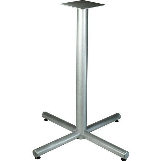 Lorell Silver Bistro-height X-leg Table Base - Metallic Silver X-shaped Base - 40.75" Height x 36" Width - Assembly Required - 1 Each