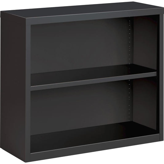 Lorell Fortress Series Charcoal Bookcase - 34.5" x 12.6"30" - 2 Shelve(s) - Material: Steel - Finish: Charcoal, Powder Coated