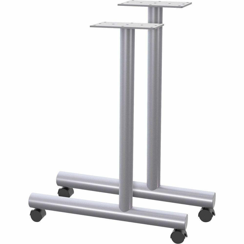 Lorell C-Leg Training Table Base - Metallic Silver C-leg Base - 27" Height x 1.50" Width x 22" Depth - 2 / Carton