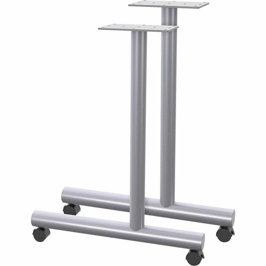 Lorell C-Leg Training Table Base - Metallic Silver C-leg Base - 27" Height x 1.50" Width x 22" Depth - 2 / Carton