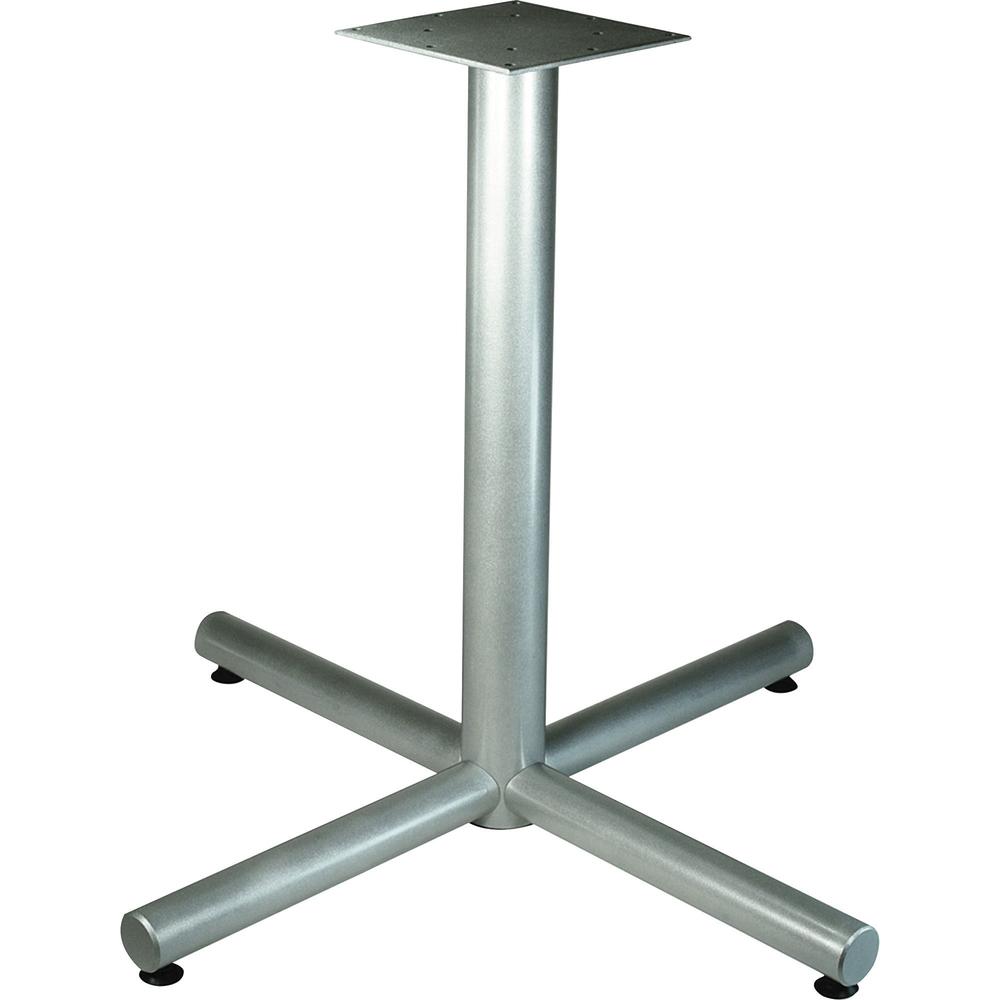 Lorell Hospitality Collection X-Leg Table Base - Metallic Silver X-shaped Base - 30" Height x 36" Width x 36" Depth - Assembly Required - 1 Each