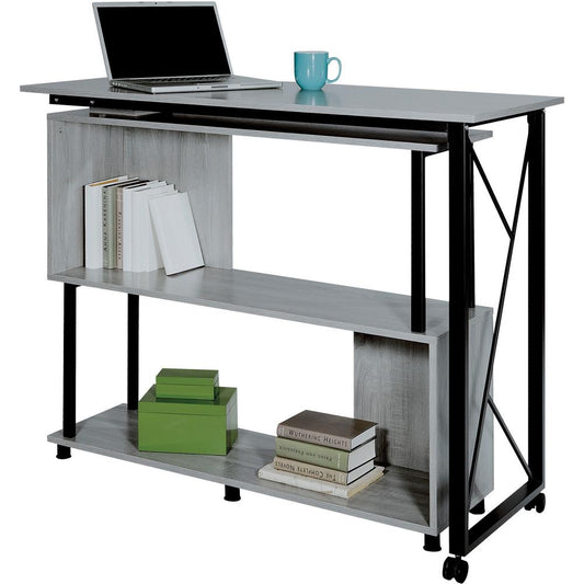 Safco Mood Rotating Worksurface Standing Desk - Box 1 of 2 - For - Table TopRectangle Top x 53.25" Table Top Width x 21.75" Table Top Depth - 42.25" Height - Assembly Required - Laminated, Gray - Powd