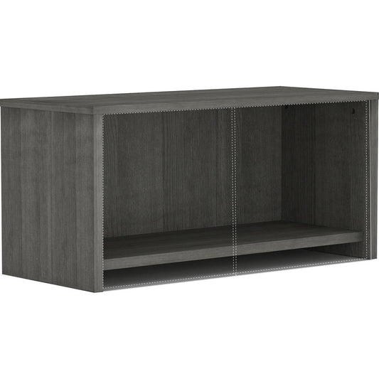 Lorell Weathered Charcoal Wall Mount Hutch - 30" x 17"15" , 1" Side Panel, 0.6" Back Panel, 1" Bottom Panel, 0.7" Top - Band Edge - Finish: Weathered Charcoal