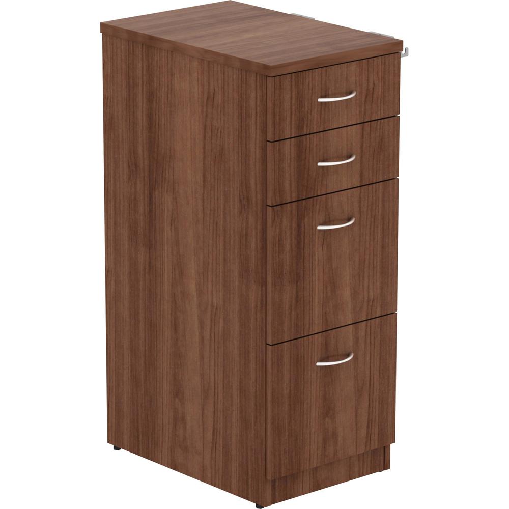 Lorell Walnut Laminate 4-drawer File Cabinet - 15.5" x 23.6"40.4" - 4 x File, Box Drawer(s) - Material: Laminate - Finish: Walnut