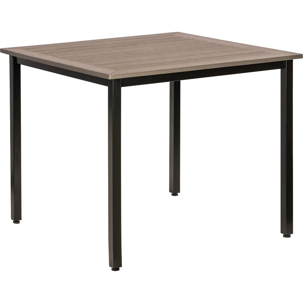 Lorell Charcoal Outdoor Table - For - Table TopCharcoal Square Top - Black Four Leg Base - 4 Legs - 36.60" Table Top Length x 36.60" Table Top Width - 30.75" Height - Assembly Required - 1 Each