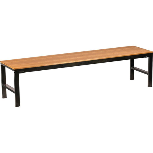 Lorell Teak Faux Wood Outdoor Bench - Teak Faux Wood Seat - Four-legged Base - 1 Each