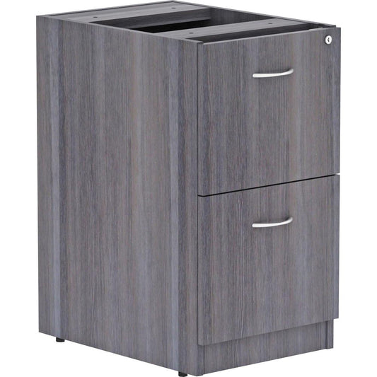 Lorell Weathered Charcoal Laminate Desking Pedestal - 2-Drawer - 16" x 22"28.3" - 2 x File Drawer(s) - Finish: Laminate, Weathered Charcoal