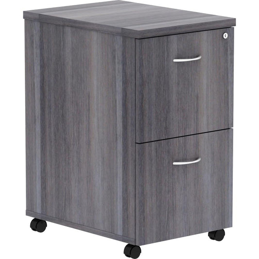 Lorell Weathered Charcoal Laminate Desking Pedestal - 2-Drawer - 16" x 22"28.3" - 2 x File Drawer(s) - Finish: Weathered Charcoal, Laminate