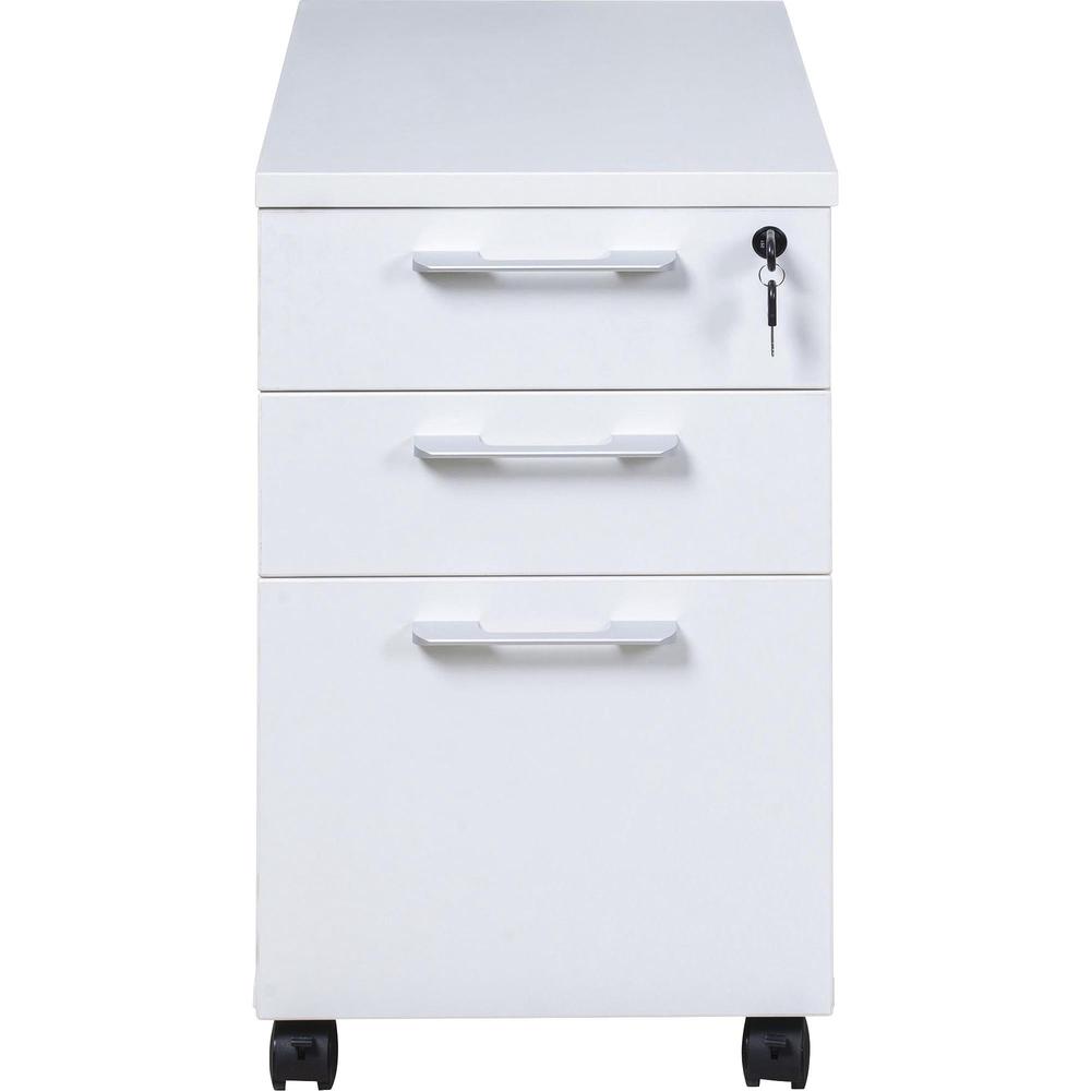 Boss Simple System Mobile Pedestal Box/Box/File - 15.8" x 22"26.8" - Box, File Drawer(s) - Finish: White