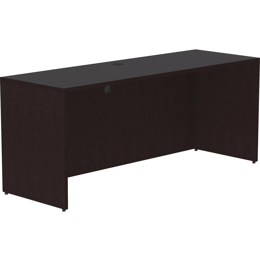 Lorell Essentials Espresso Laminate Credenza Shell - 72" x 24"29.5" Credenza Shell, 1" Top - Finish: Espresso, Silver Brush