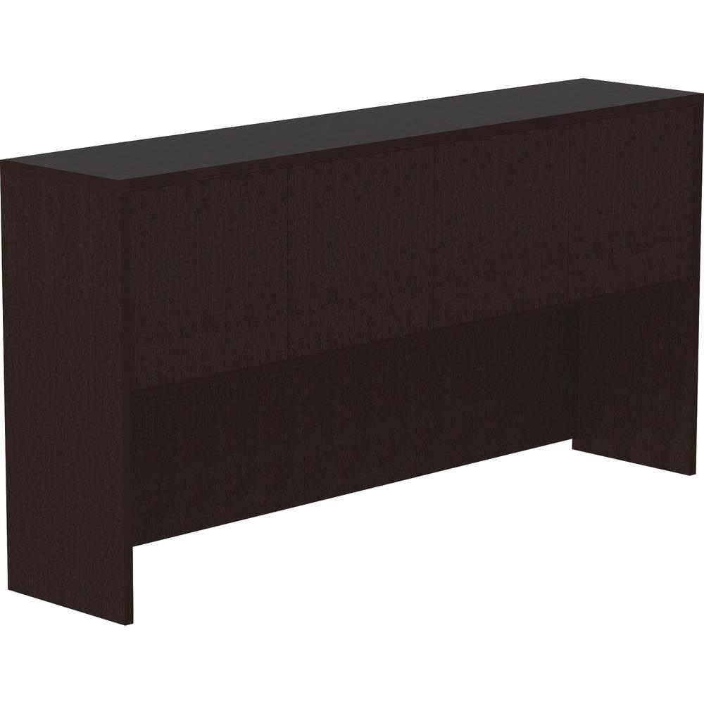 Lorell Essentials Espresso Laminate 4-door Hutch - 72" x 15" x 36" Hutch - 4 Door(s) - Finish: Espresso