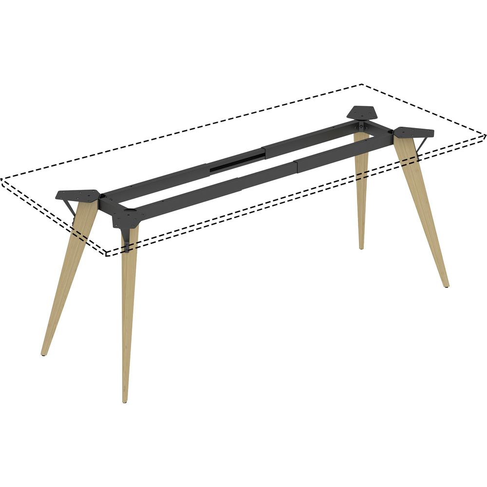 Lorell Relevance Series Natural Wood Desk Frame - 72" x 30" x 26.5" - Finish: Natural