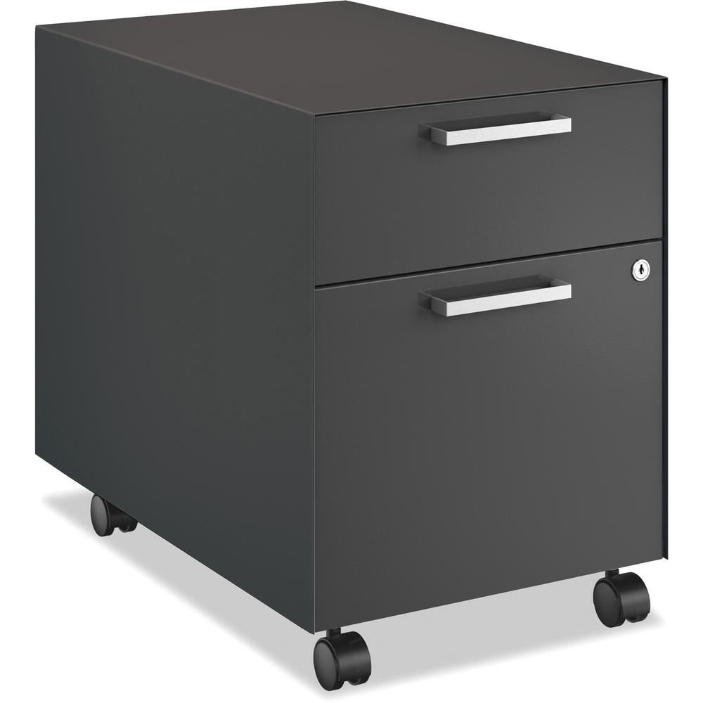 HON Fuse 23"D Mobile Pedestal - 15" x 23.3" x 18" - File, Box Drawer(s) - Finish: Charcoal