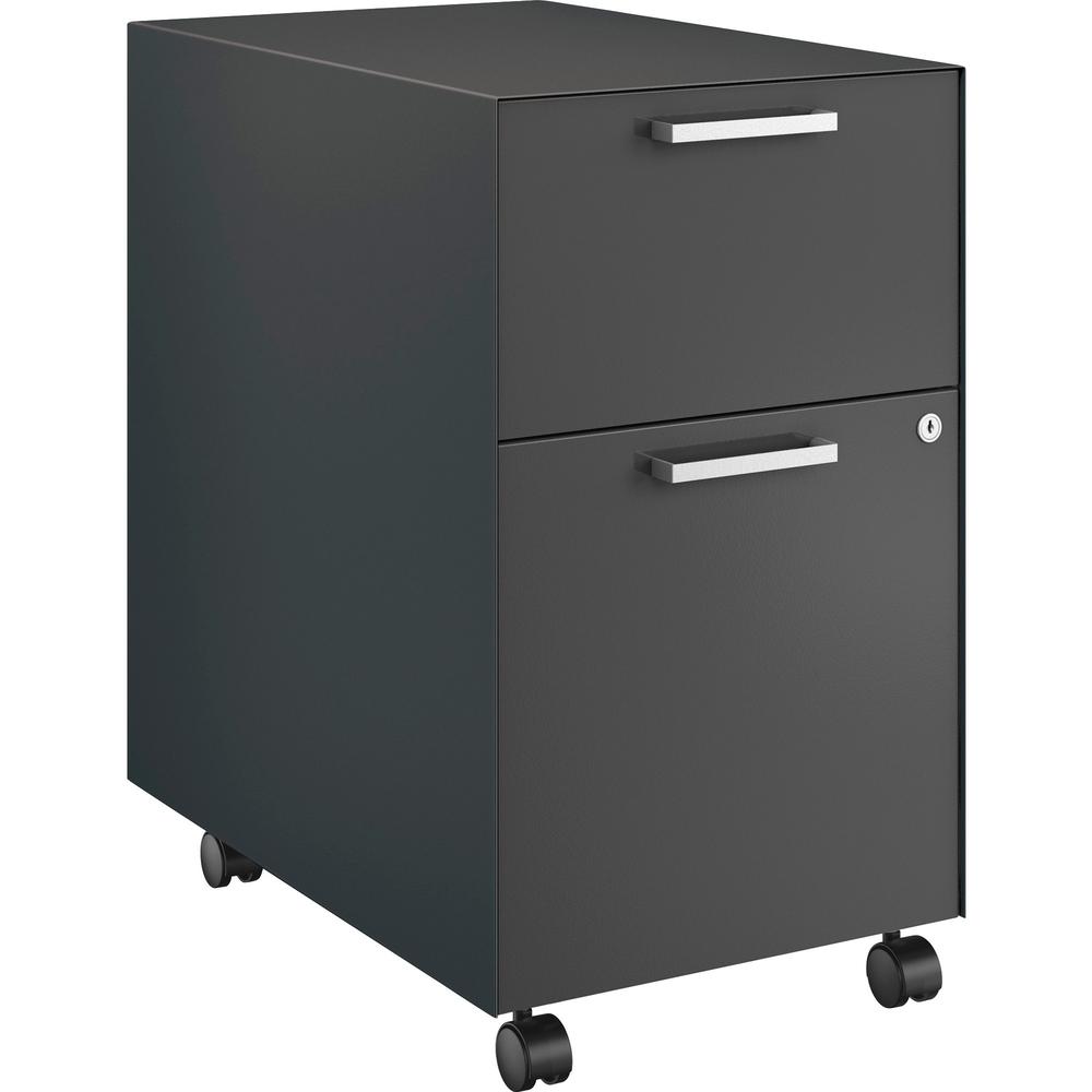 HON Fuse 23"D Mobile Pedestal - 15" x 23.3" x 24" - File, Box Drawer(s) - Finish: Charcoal