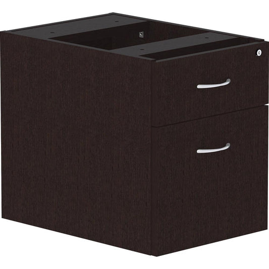 Lorell Essentials Espresso Hanging Pedestal - 2-Drawer - 16" x 22" x 21" Pedestal - 2 Drawer(s) - Finish: Espresso