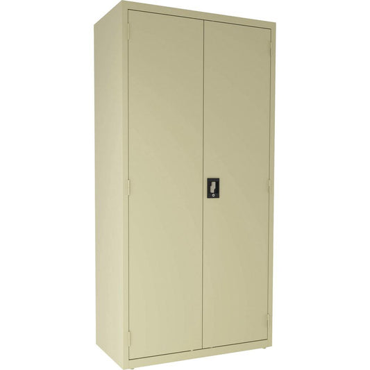 Lorell 4-shelf Steel Janitorial Cabinet - 36" x 18" x 72" - 4 x Shelf(ves) - Hinged Door(s) - Locking System, Welded, Sturdy, Recessed Locking Handle, Durable, Powder Coat Finish, Storage Space, Adjus