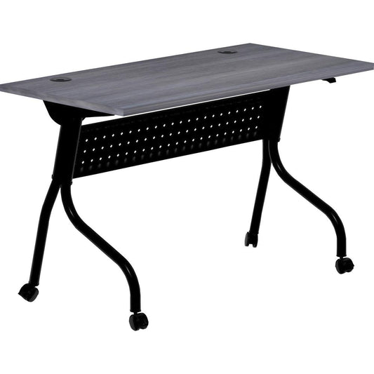 Lorell Charcoal Flip Top Training Table - For - Table TopCharcoal Rectangle, Melamine Top - Black Four Leg Base - 4 Legs x 48" Table Top Width x 23.60" Table Top Depth - 29.50" Height - Melamine - 1 E