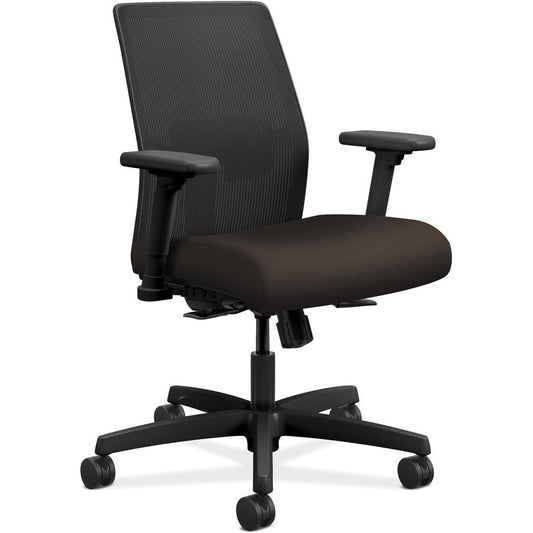 HON Ignition 2.0 Chair - Espresso Fabric Seat - Black Mesh Back - Black Frame - Espresso