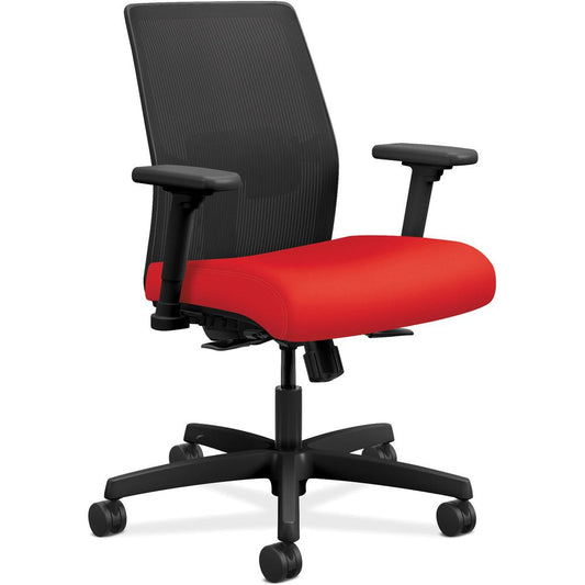 HON Ignition 2.0 Chair - Ruby Fabric Seat - Black Mesh Back - Black Frame - Ruby