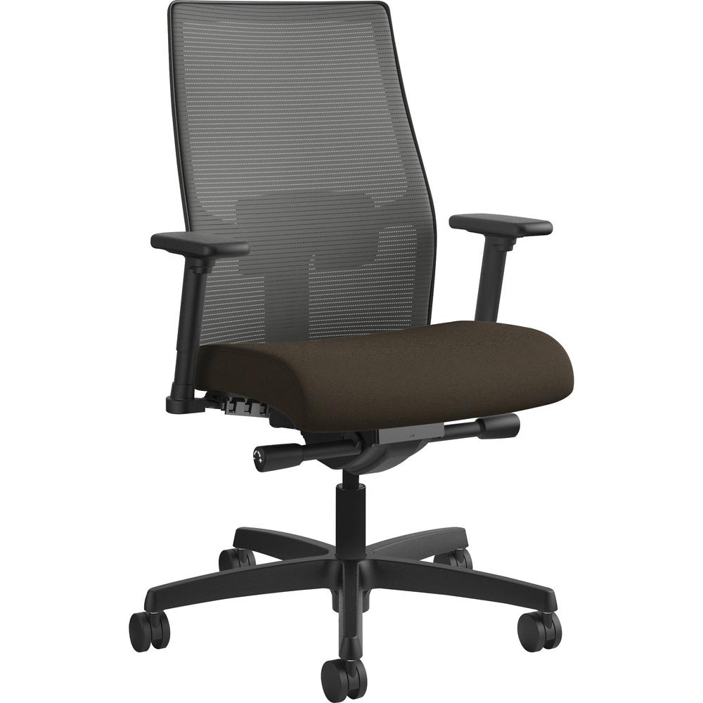 HON Ignition 2.0 Chair - Espresso Fabric Seat - Charcoal Mesh Back - Black Frame - Mid Back - Espresso