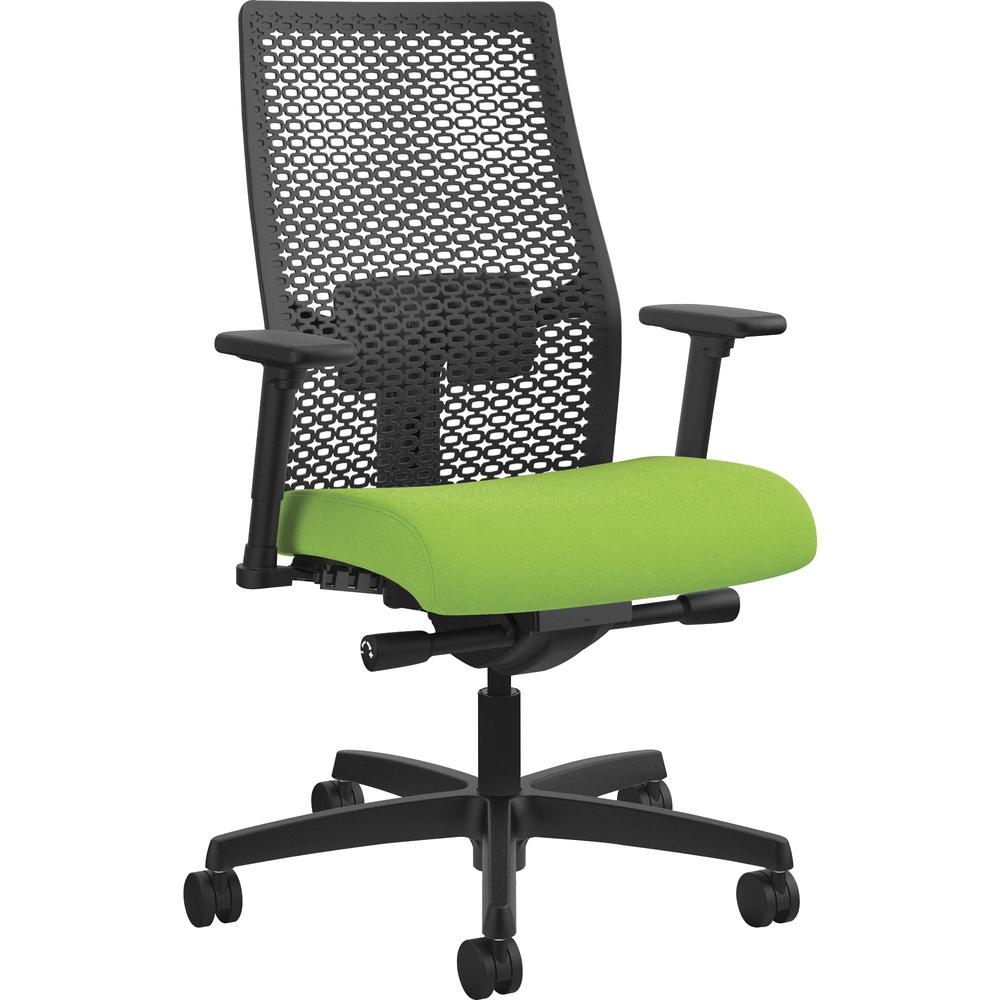 HON Ignition ReActiv Chair - Pear Fabric Seat - Black Mesh Back - Black Frame - Mid Back - Pear