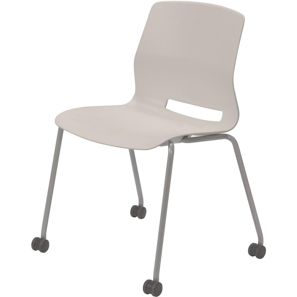 KFI Swey Armless Multipurpose Stool - Moonbeam Polypropylene Seat - Moonbeam Polypropylene Back - Silver Stainless Steel Frame - Four-legged Base - 1 Each