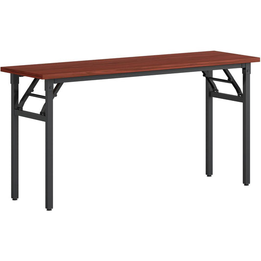 Lorell Folding Training Table - For - Table TopMelamine Top x 60" Table Top Width x 18" Table Top Depth x 1" Table Top Thickness - 30" Height - Assembly Required - Mahogany - 1 Each