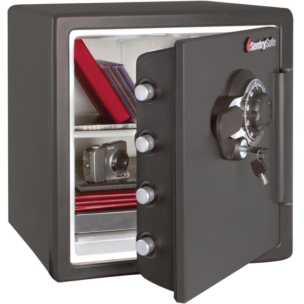 Sentry Safe Combination Fire/Water Safe - 1.23 ft¬≥ - Dual Key, Combination, Digital Lock - 4 Live-locking Bolt(s) - Fire Resistant, Water Resistant, Theft Resistant, Pry Resistant, Water Proof - for D