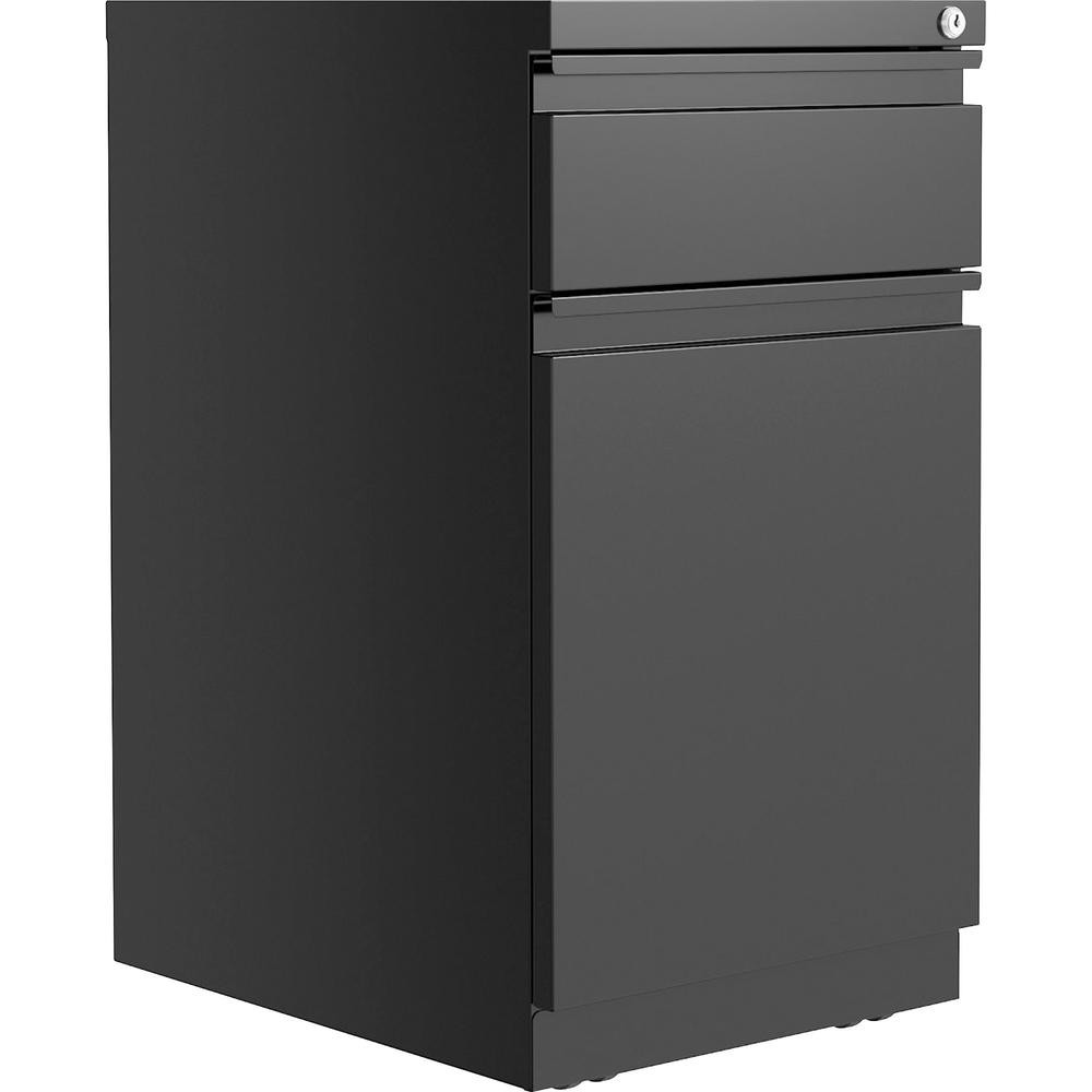 Lorell Mobile Pedestal File with Backpack Drawer - 15" x 27.8"20" - 2 x Box, File Drawer(s) - Finish: Black