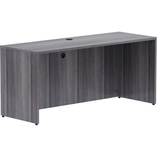 Lorell Essentials Laminate Credenza Shell - 66" x 24"29.5" Credenza Shell, 1" Top - Finish: Weathered Charcoal Laminate, Silver Brush