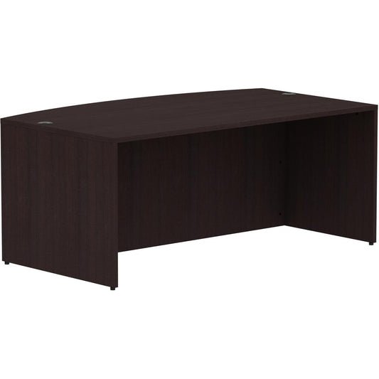 Lorell Espresso Laminate Desk - 72" x 41.4"29.5" Desk Shell, 1" Top - Bow Front Edge - Finish: Espresso Laminate