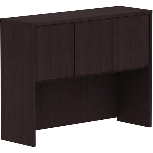 Lorell Espresso Laminate Desk - 48" x 15"36" - 3 Door(s) - Finish: Espresso Laminate