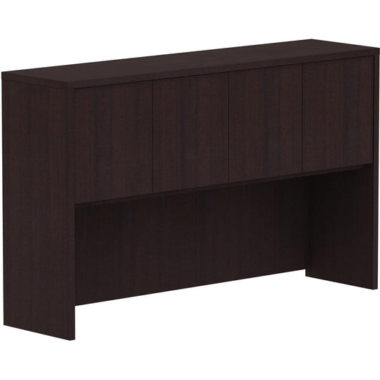 Lorell Espresso Laminate Desk - 60" x 15"36" - 4 Door(s) - Finish: Espresso Laminate