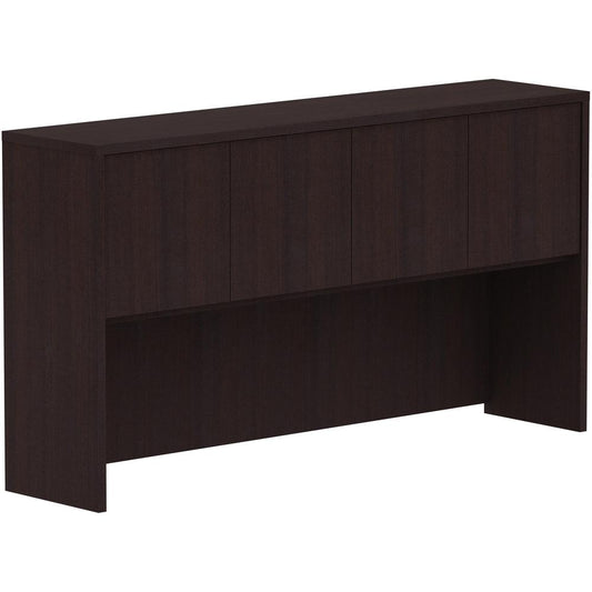 Lorell Espresso Laminate Desk - 66" x 15"36" - 4 Door(s) - Finish: Espresso Laminate