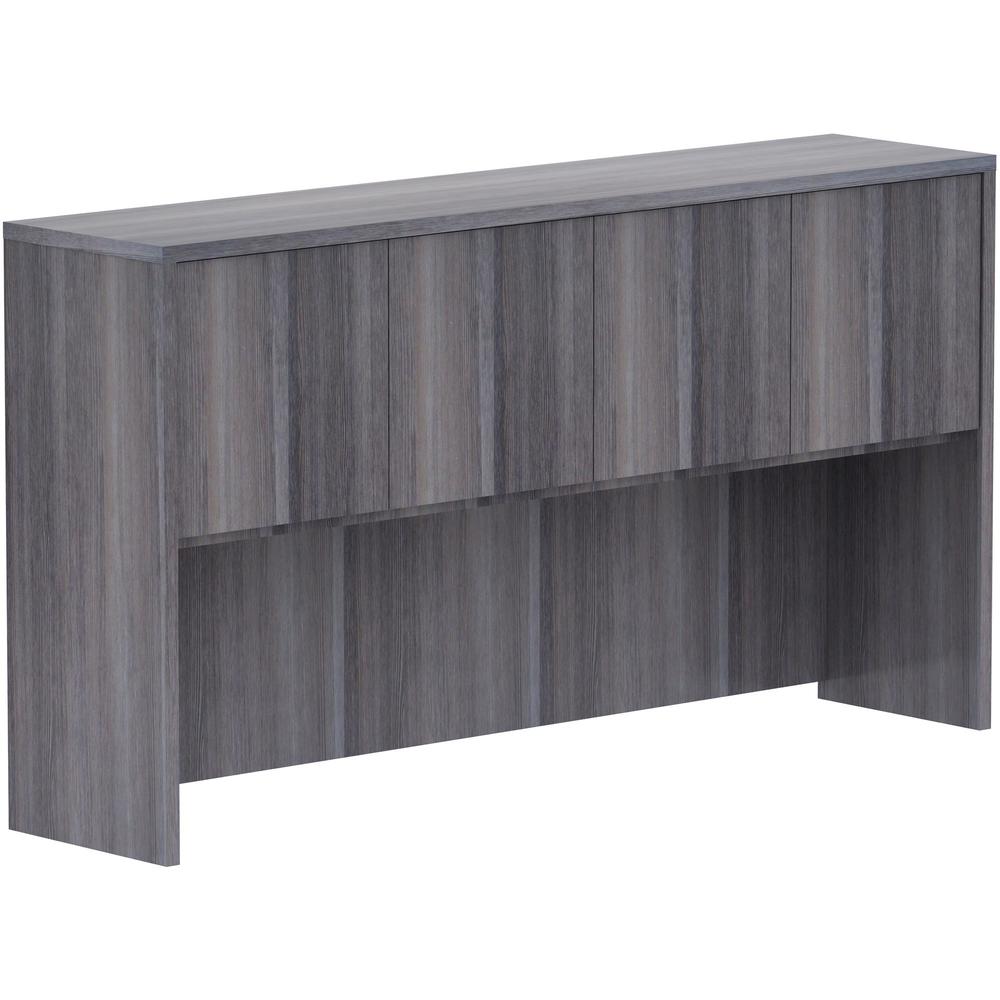 Lorell Weathered Charcoal Laminate Desking - 66" x 15"36" - 4 Door(s) - Finish: Weathered Charcoal Laminate