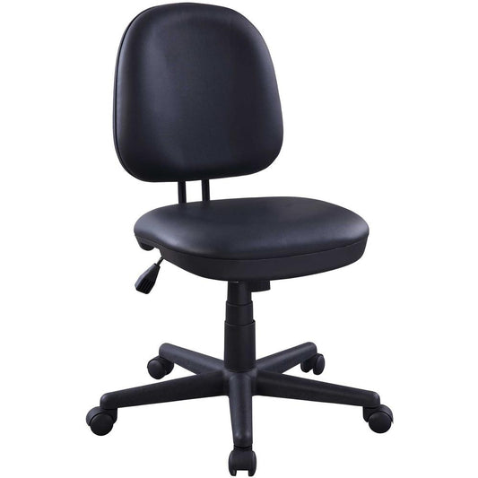 Lorell Vinyl Task Chair - Vinyl Seat - Vinyl Back - 5-star Base - Black - Plastic - 1 Each