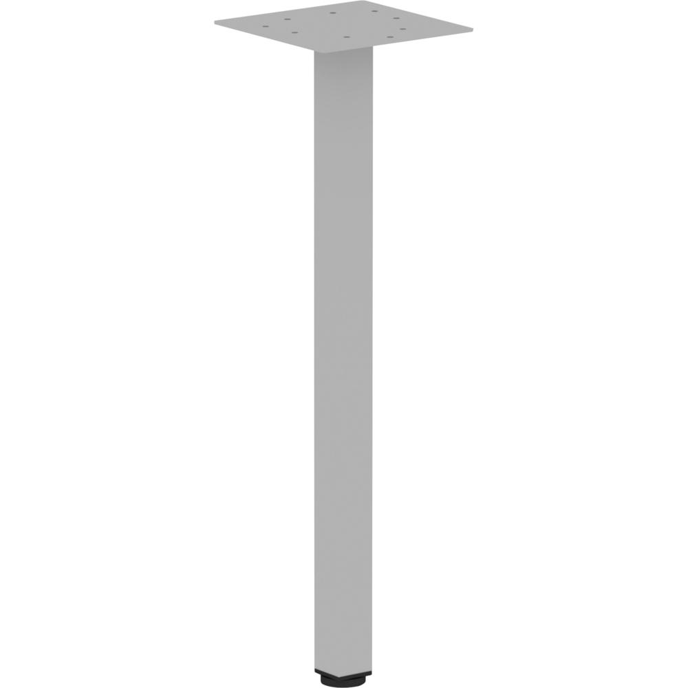 Lorell Relevance Series Offset Square Leg - Powder Coated Silver Square Leg Base - 28.50" Height x 7.87" Width - Assembly Required - 1 Each