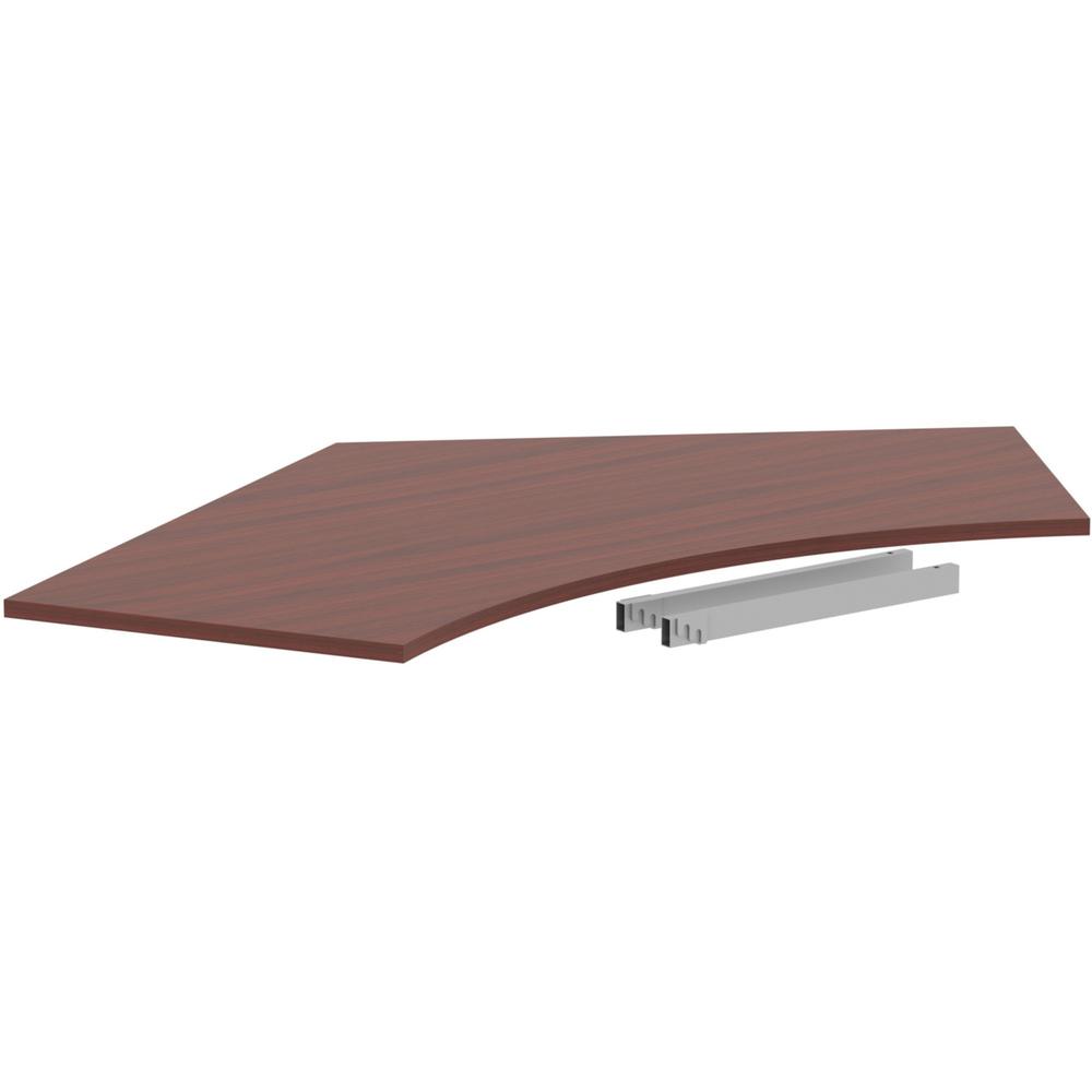 Lorell Relevance Series 120 Curve Panel Top - For - Table TopMahogany Rectangle Top - Contemporary Style - 47.25" Table Top Length x 34.13" Table Top Width x 1" Table Top Thickness - Assembly Required