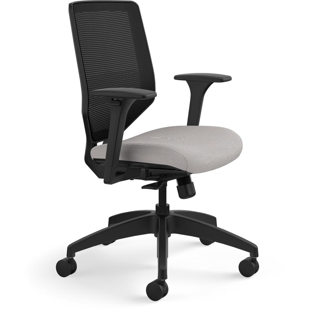 HON Solve Chair - Fabric Seat - Black Mesh Back - Black Frame - Mid Back - Sterling