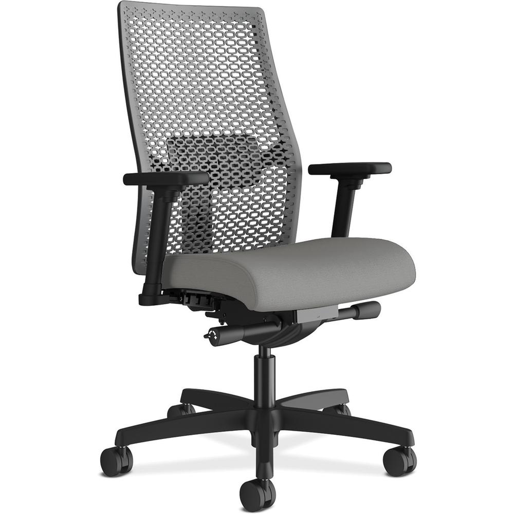 HON Ignition ReActiv Chair - Frost Fabric Seat - Black Mesh Back - Black Frame - Mid Back - Frost