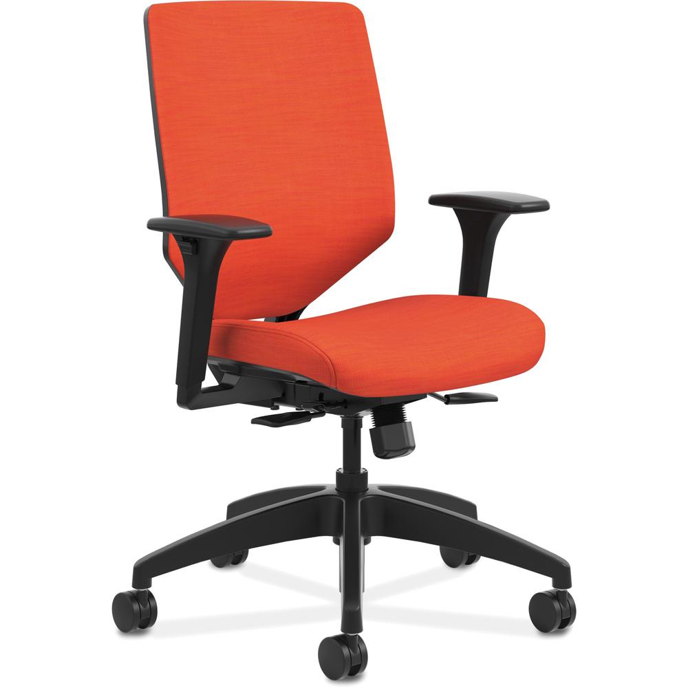 HON Solve Chair - Fabric Seat - Charcoal Fabric Back - Black Frame - Mid Back - Bittersweet