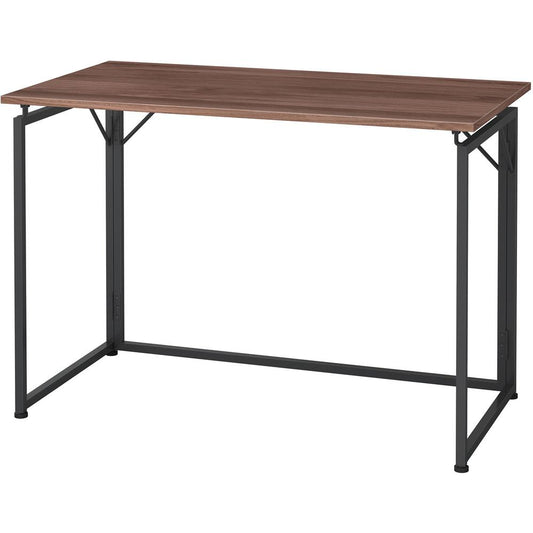 Lorell Folding Desk - For - Table TopWalnut Laminate Rectangle Top - Black Base x 43.30" Table Top Width x 23.62" Table Top Depth - 30" Height - Assembly Required - Brown - 1 Each