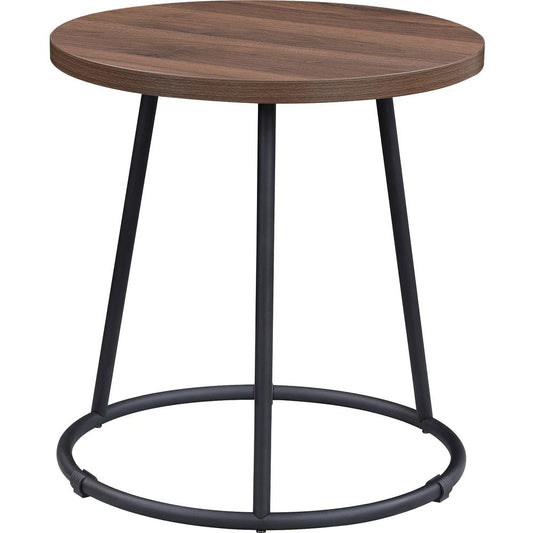 Lorell Round Side Table - For - Table TopRound Top - Powder Coated Four Leg Base - 4 Legs x 1" Table Top Thickness x 19" Table Top Diameter - 19.75" Height - Assembly Required - Walnut - 1 Each