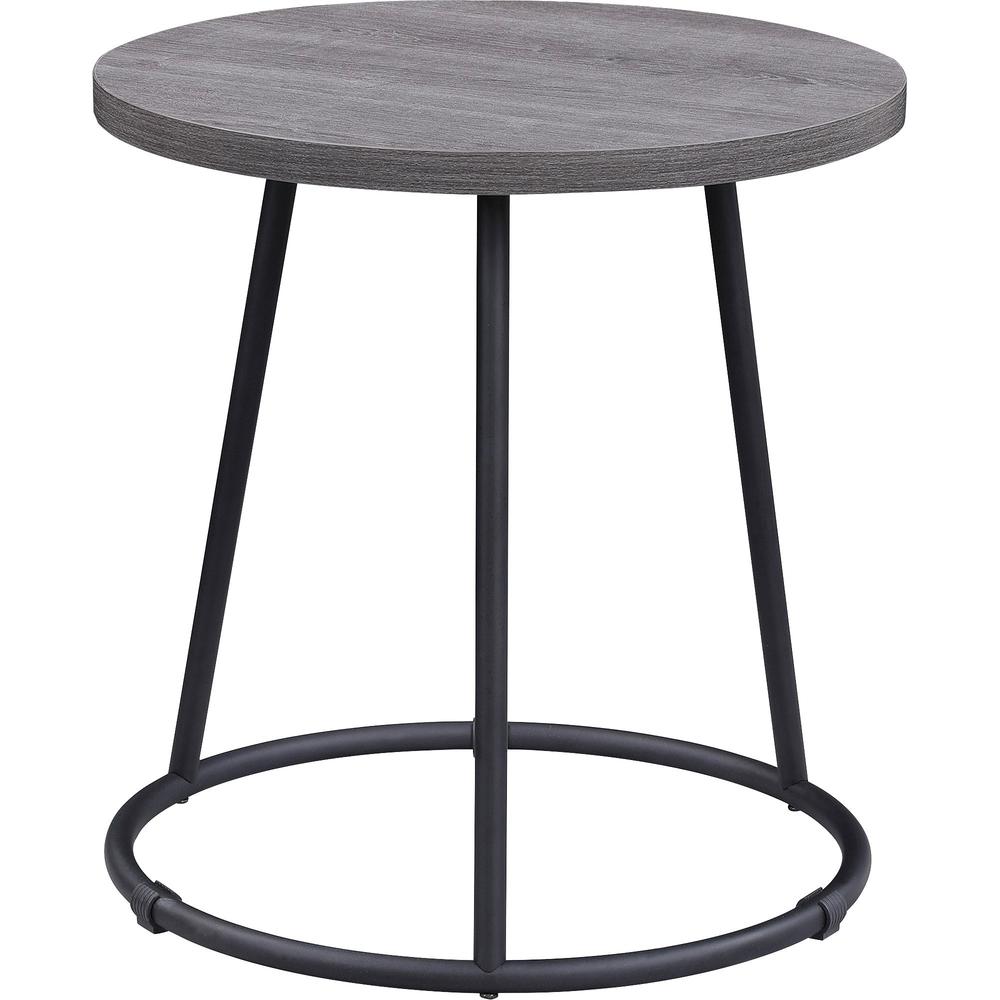 Lorell Round Side Table - For - Table TopRound Top - Powder Coated Four Leg Base - 4 Legs x 1" Table Top Thickness x 19" Table Top Diameter - 19.75" Height - Assembly Required - Weathered Charcoal - 1