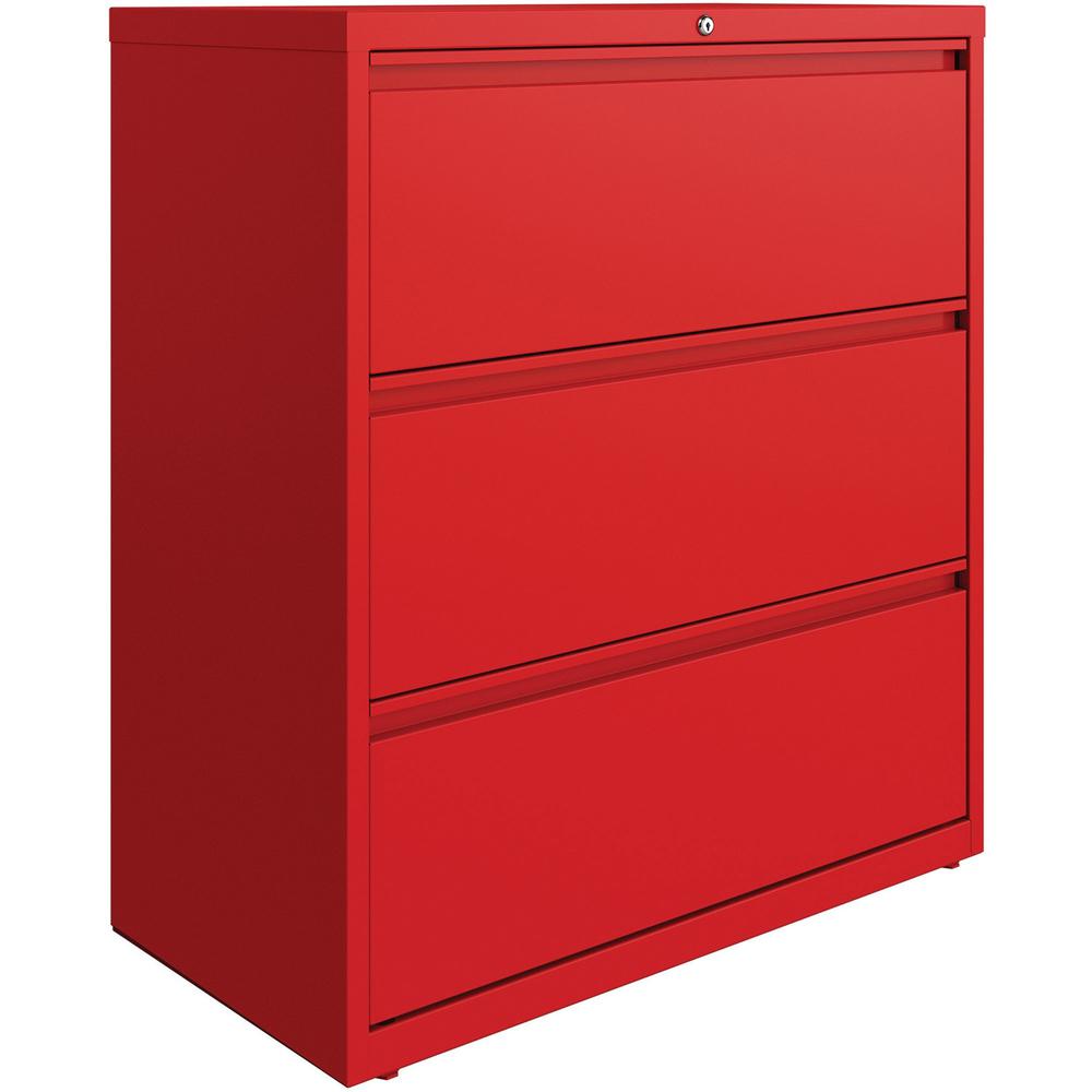 Lorell 3-drawer Lateral File - 36" x 18.6" x 40.3" - 3 x Drawer(s) for File - Letter, Legal, A4 - Lateral - Hanging Rail, Magnetic Label Holder, Durable, Nonporous Surface, Interlocking, Locking Bar,