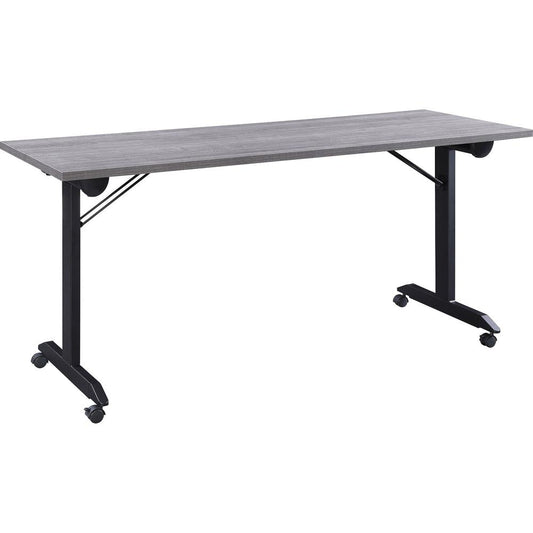 Lorell Mobile Folding Training Table - For - Table TopRectangle Top - Powder Coated Base x 63" Table Top Width - 29.50" Height x 63" Width x 24" Depth - Assembly Required - Weathered Charcoal - 1 Each